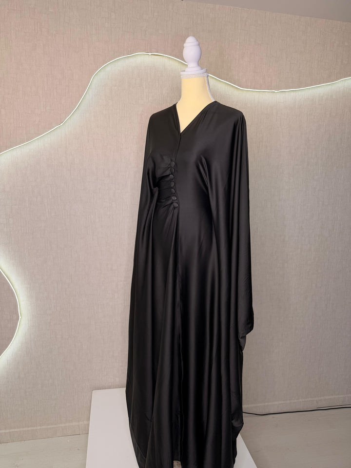 Abaya satin noir