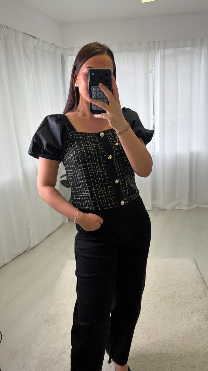Haut chic a manche ballon
