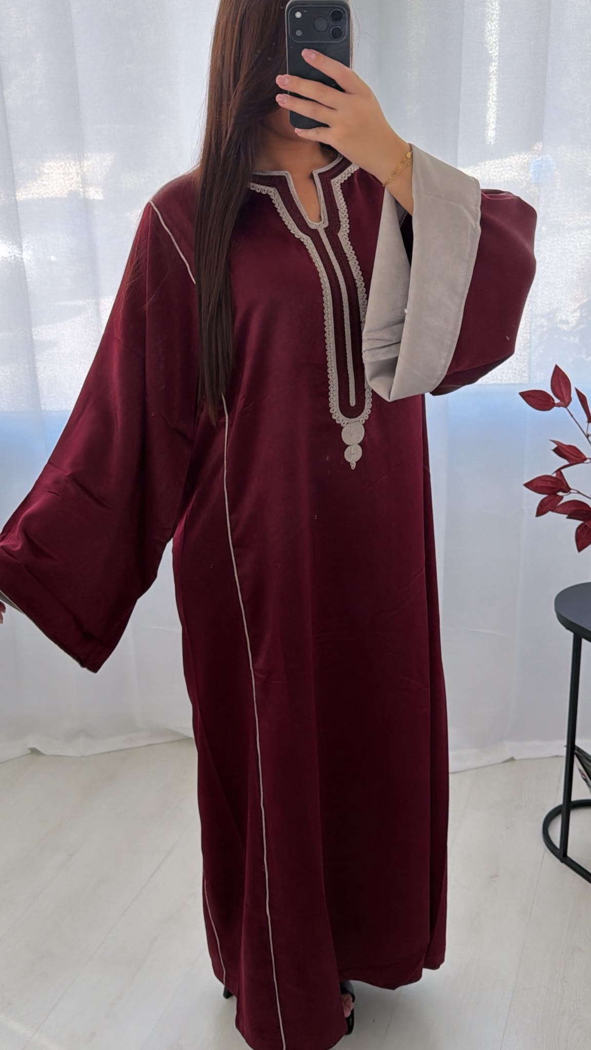 Abaya bordeau