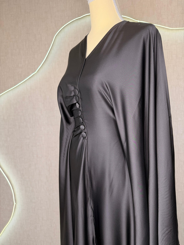 Abaya satin noir