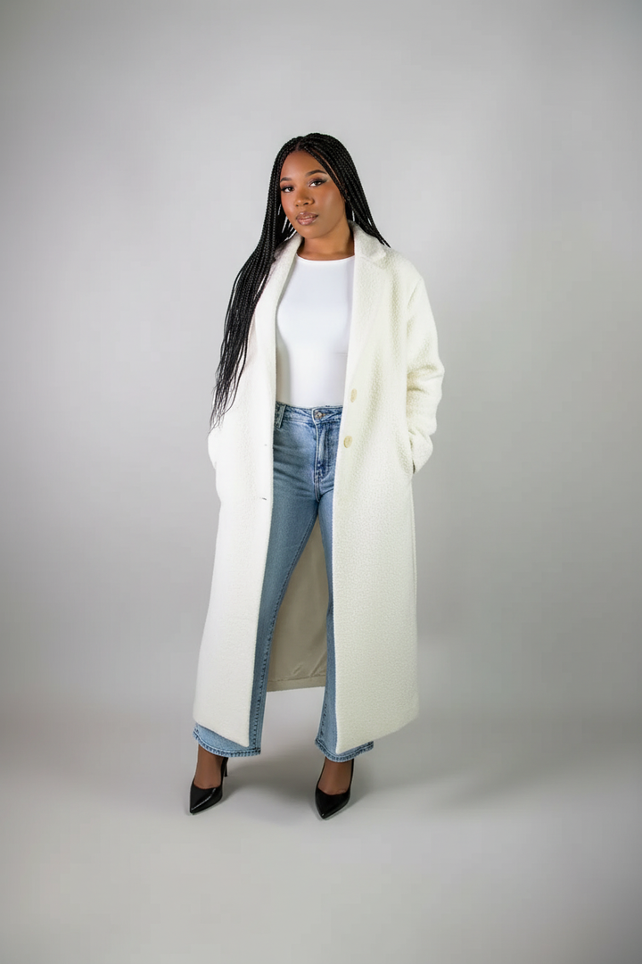 Manteau blanc écru